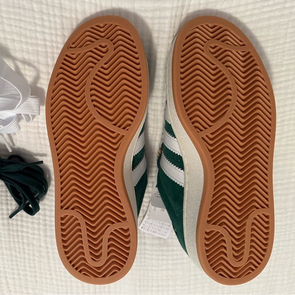 Adidas Campus 00S shoes in dark green, cloud white and off white. - Picture 6 of 7